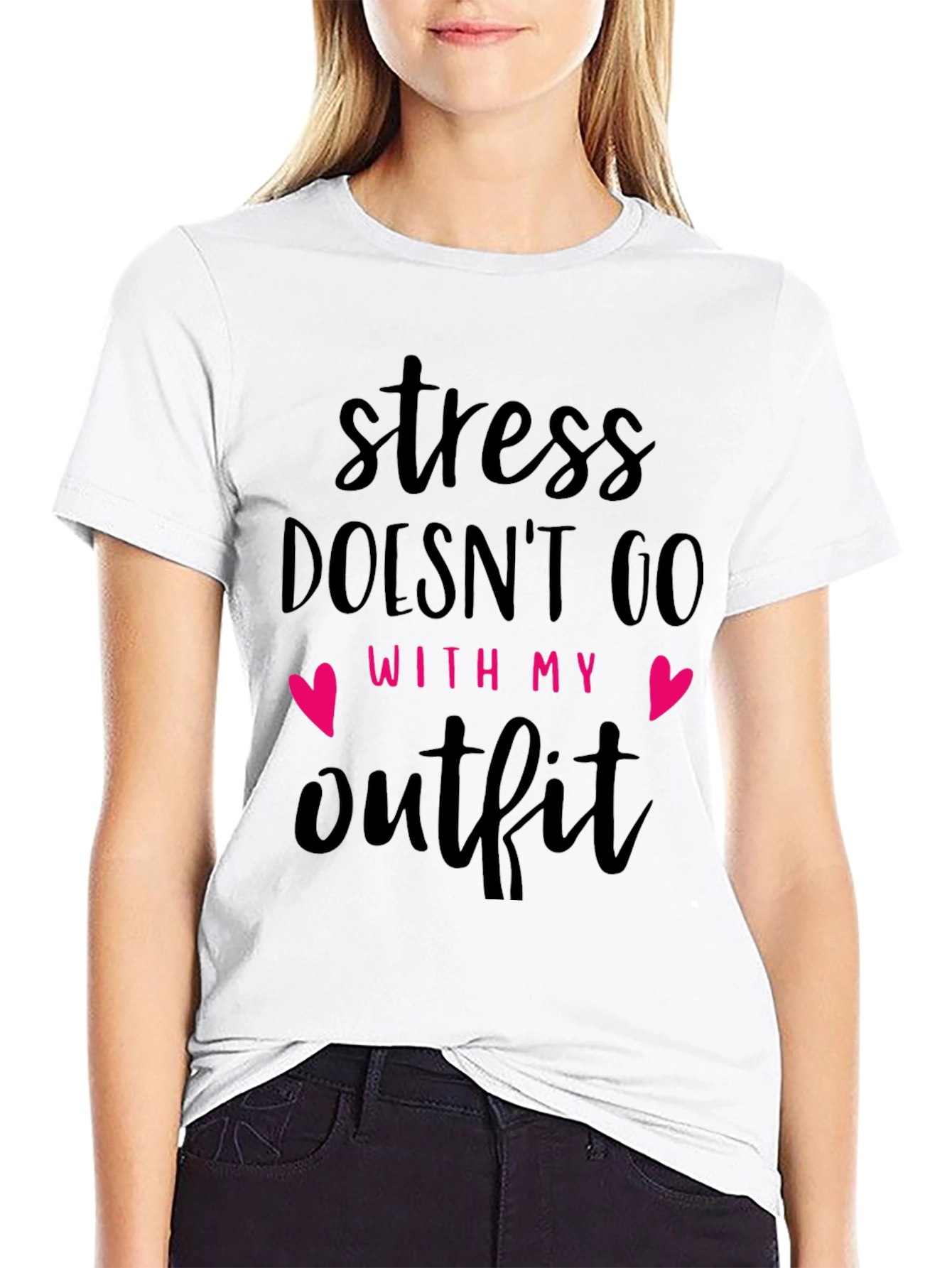 Stress Doesnt Go With My Outfit Black T-Shirt