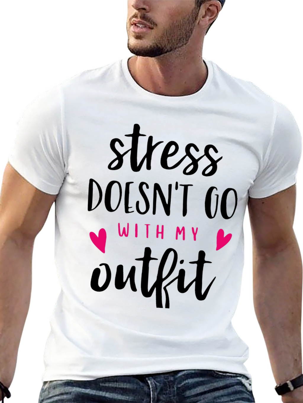 Stress Doesnt Go With My Outfit Black T-Shirt