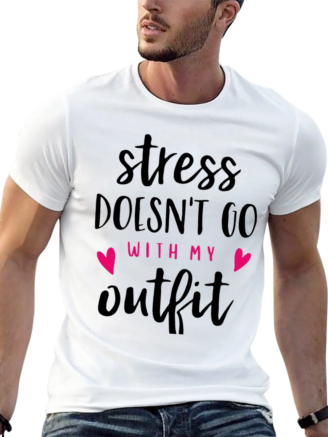 Stress Doesnt Go With My Outfit Black T-Shirt