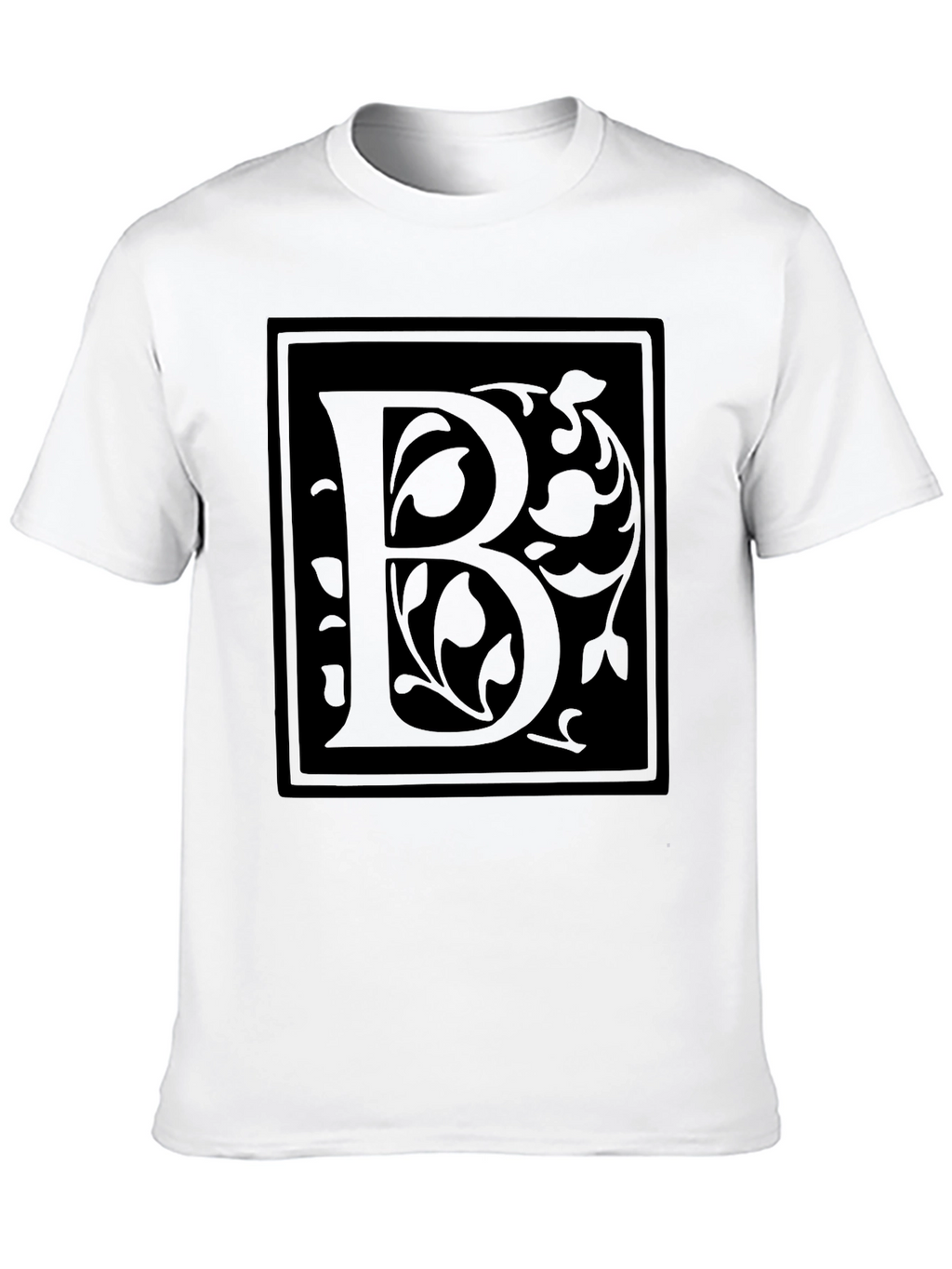 Elegant Black T-Shirt with Letter B Design