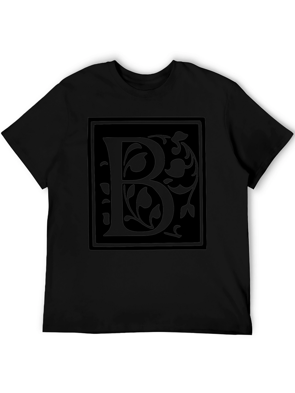 Elegant Black T-Shirt with Letter B Design