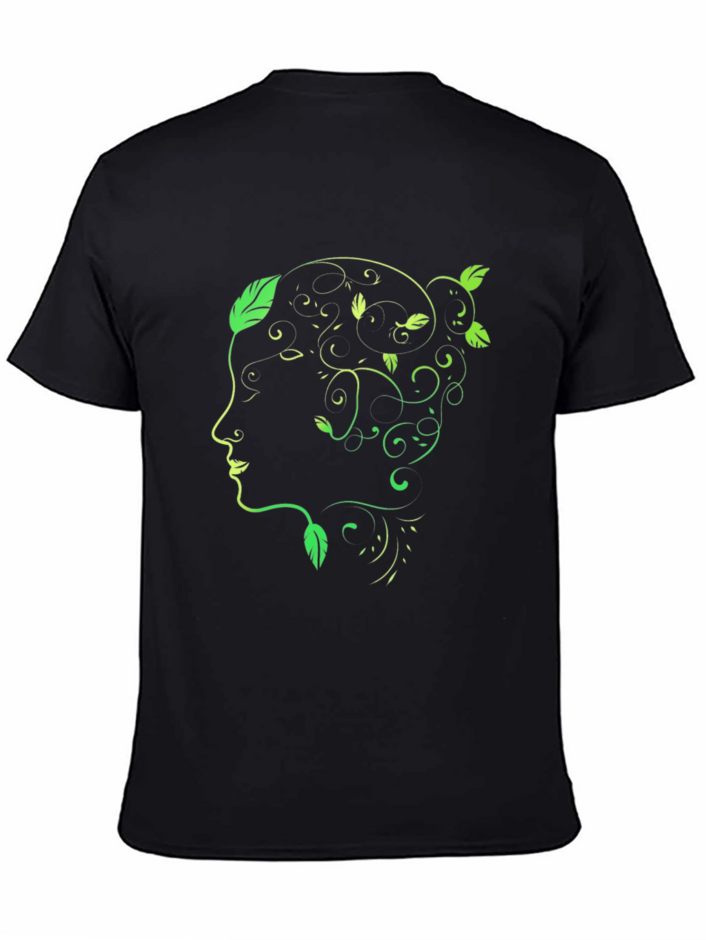 Natures Profile Tee - Artistic Green Leaf Design