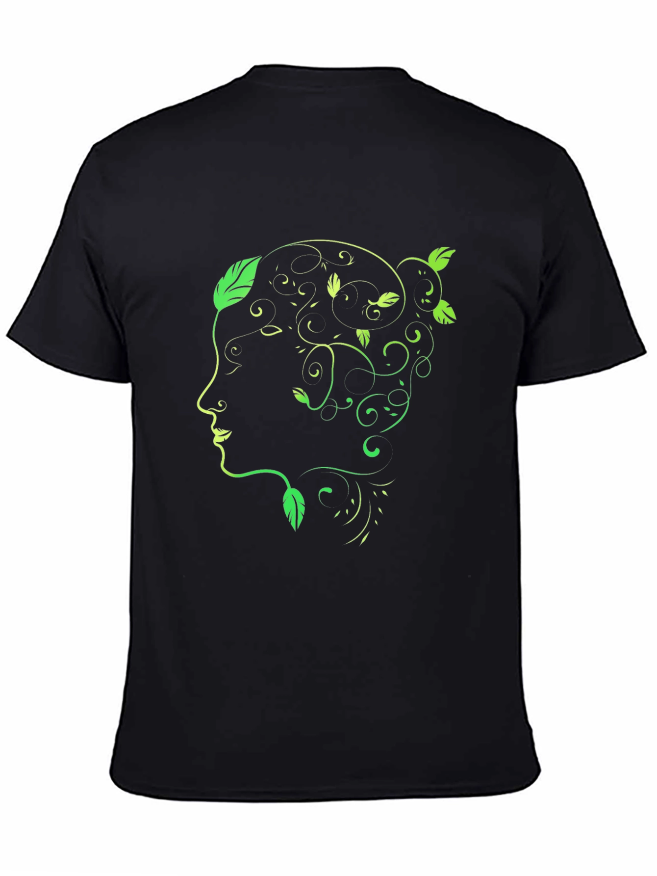 Natures Profile Tee - Artistic Green Leaf Design