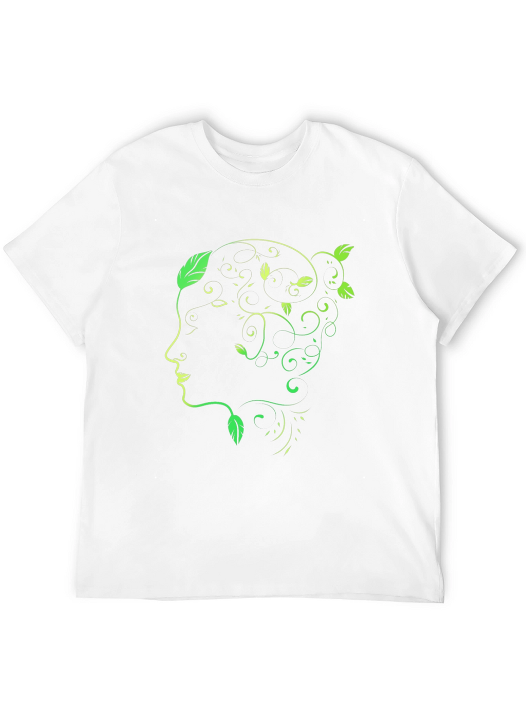 Natures Profile Tee - Artistic Green Leaf Design