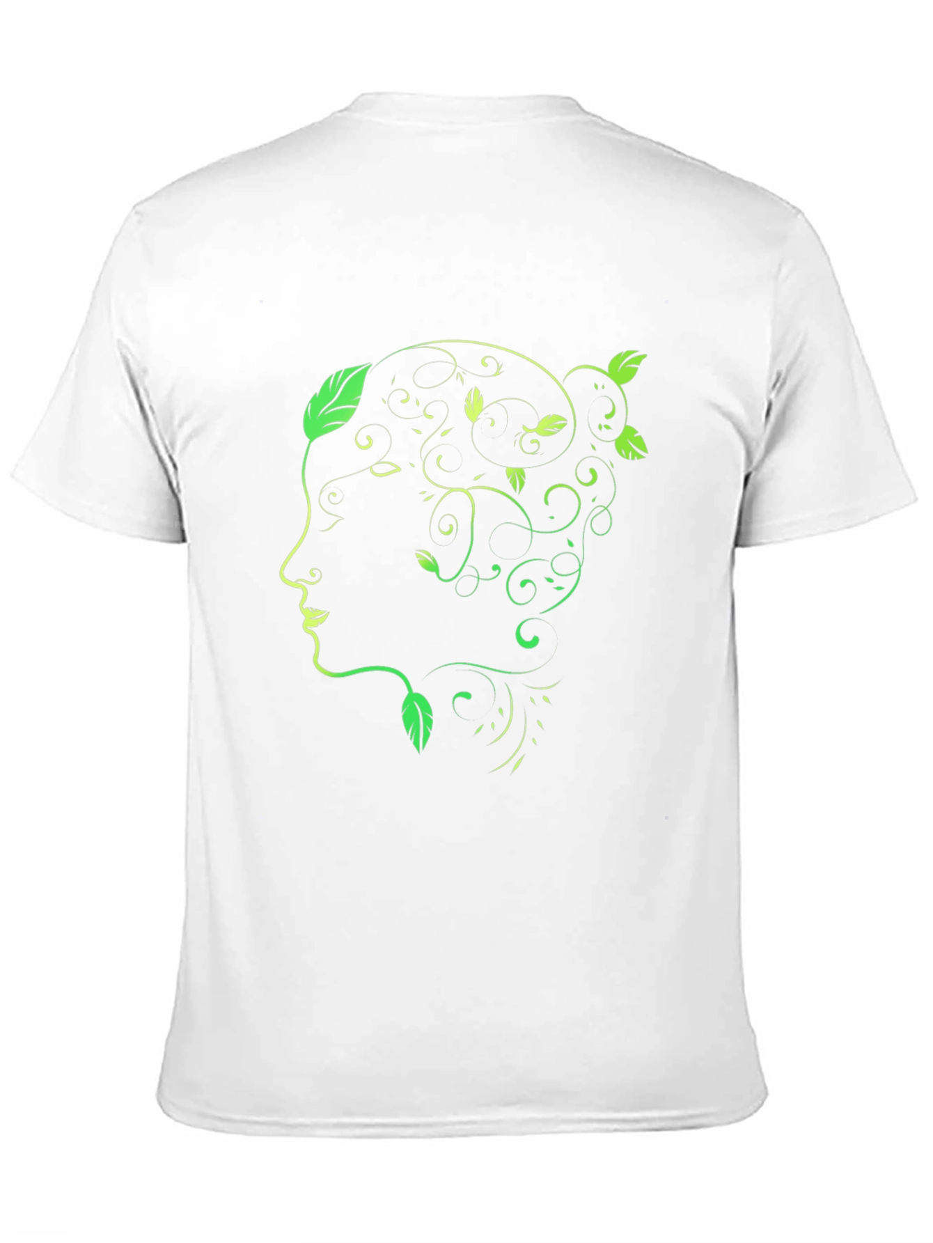 Natures Profile Tee - Artistic Green Leaf Design