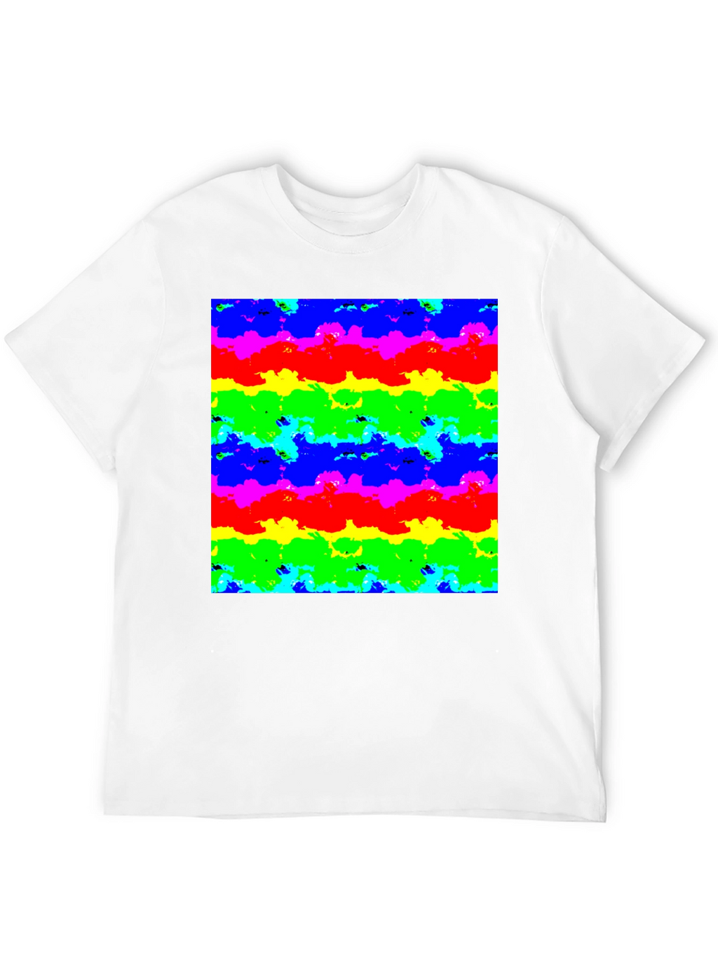 Rainbow Cloud Art Graphic Black T-Shirt