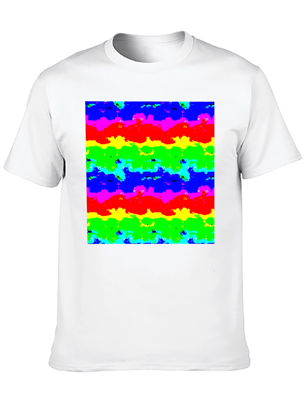 Rainbow Cloud Art Graphic Black T-Shirt