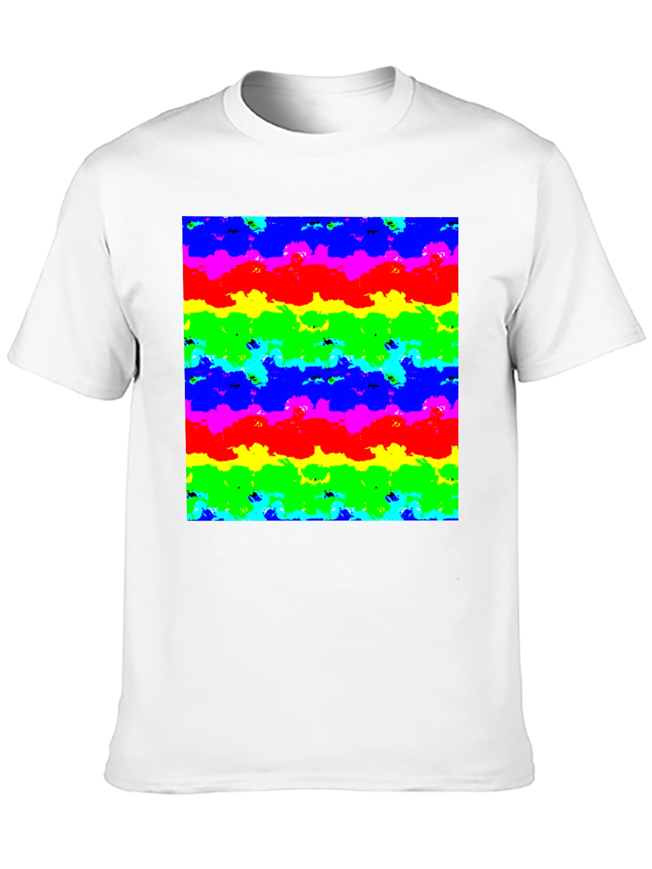 Rainbow Cloud Art Graphic Black T-Shirt