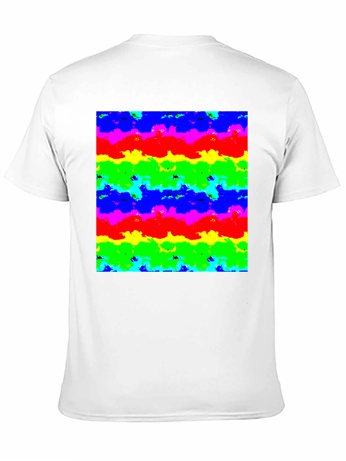 Rainbow Cloud Art Graphic Black T-Shirt