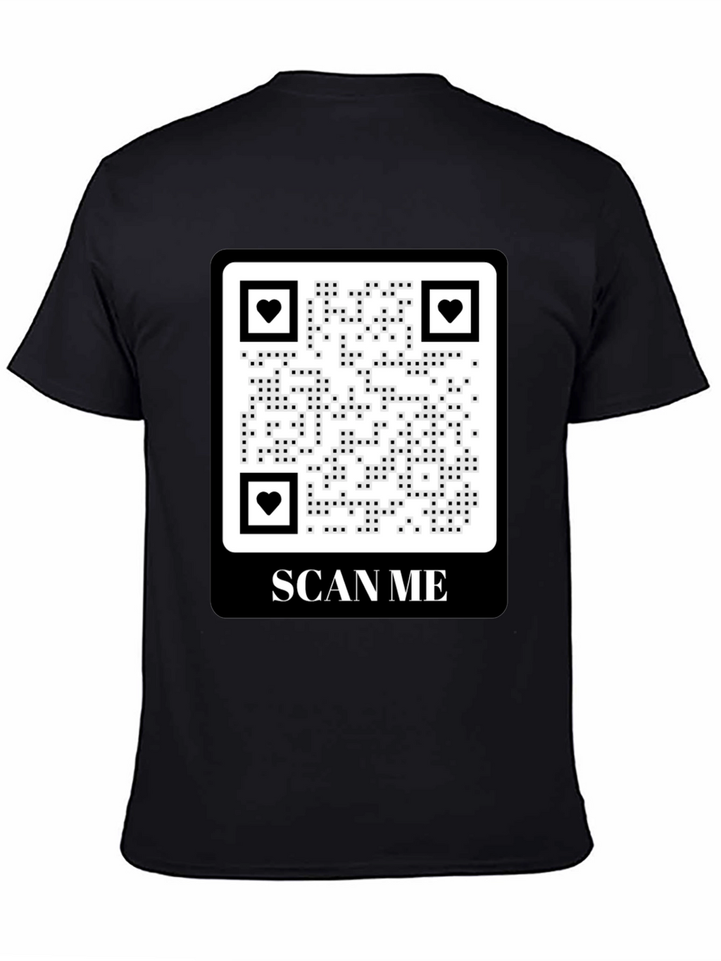 Scan Me QR Code Heart Graphic T-Shirt