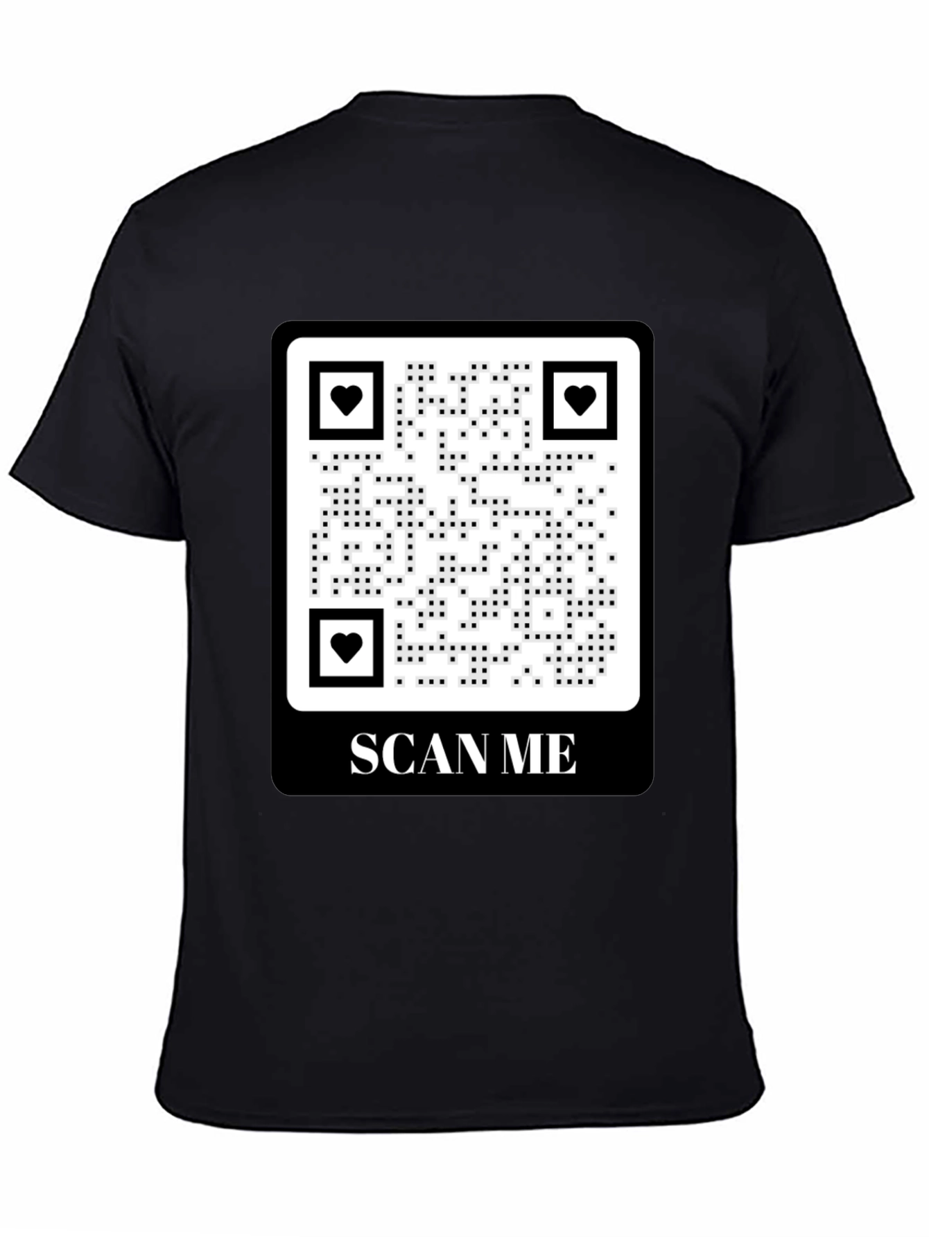 Scan Me QR Code Heart Graphic T-Shirt