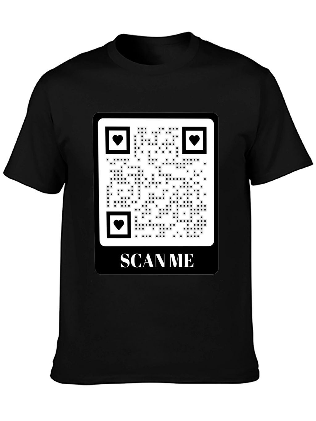 Scan Me QR Code Heart Graphic T-Shirt