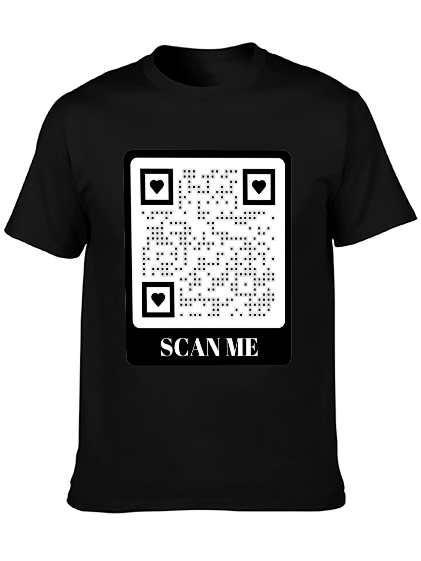 Scan Me QR Code Heart Graphic T-Shirt
