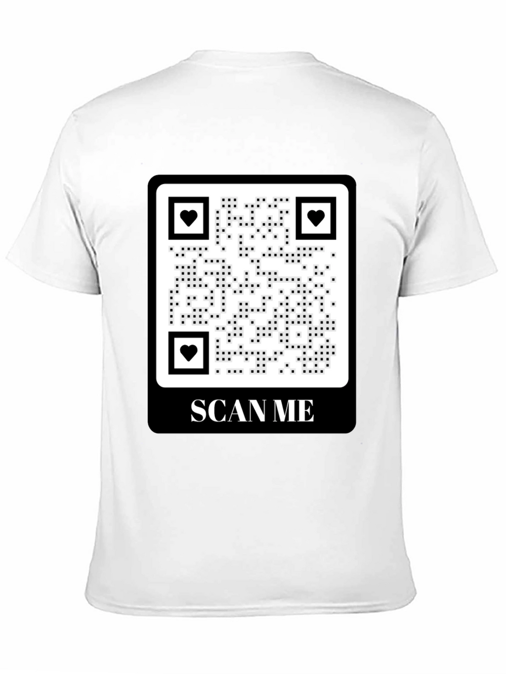 Scan Me QR Code Heart Graphic T-Shirt