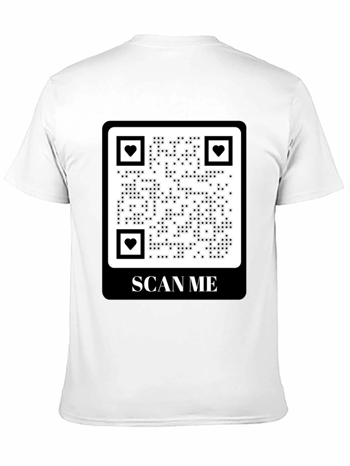 Scan Me QR Code Heart Graphic T-Shirt