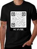 Scan Me QR Code Heart Graphic T-Shirt