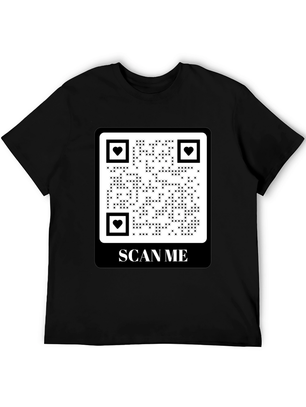 Scan Me QR Code Heart Graphic T-Shirt