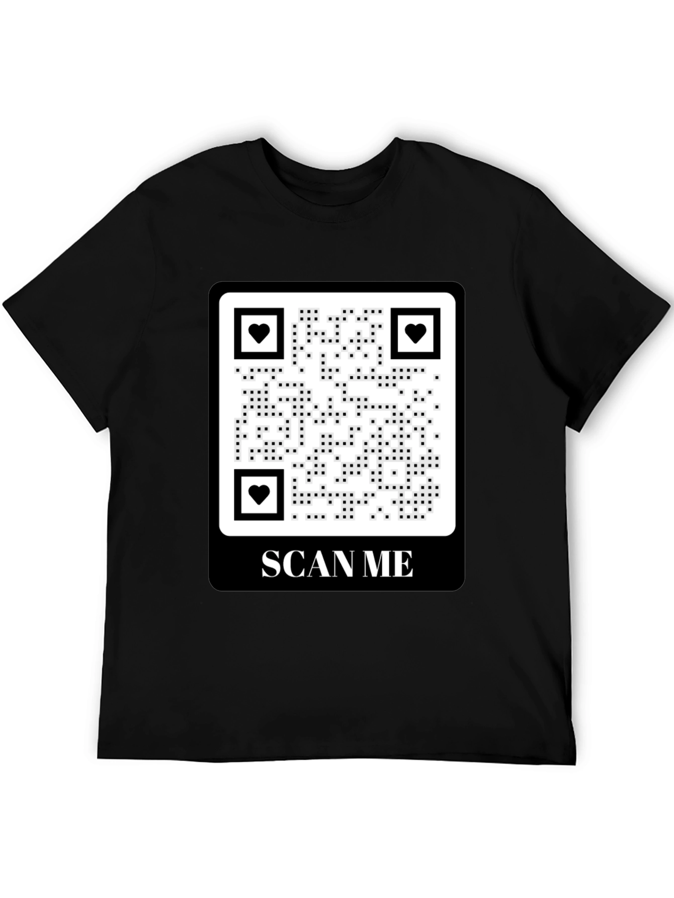 Scan Me QR Code Heart Graphic T-Shirt