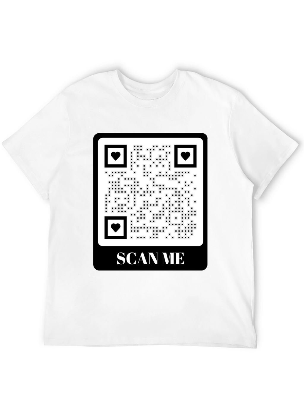 Scan Me QR Code Heart Graphic T-Shirt