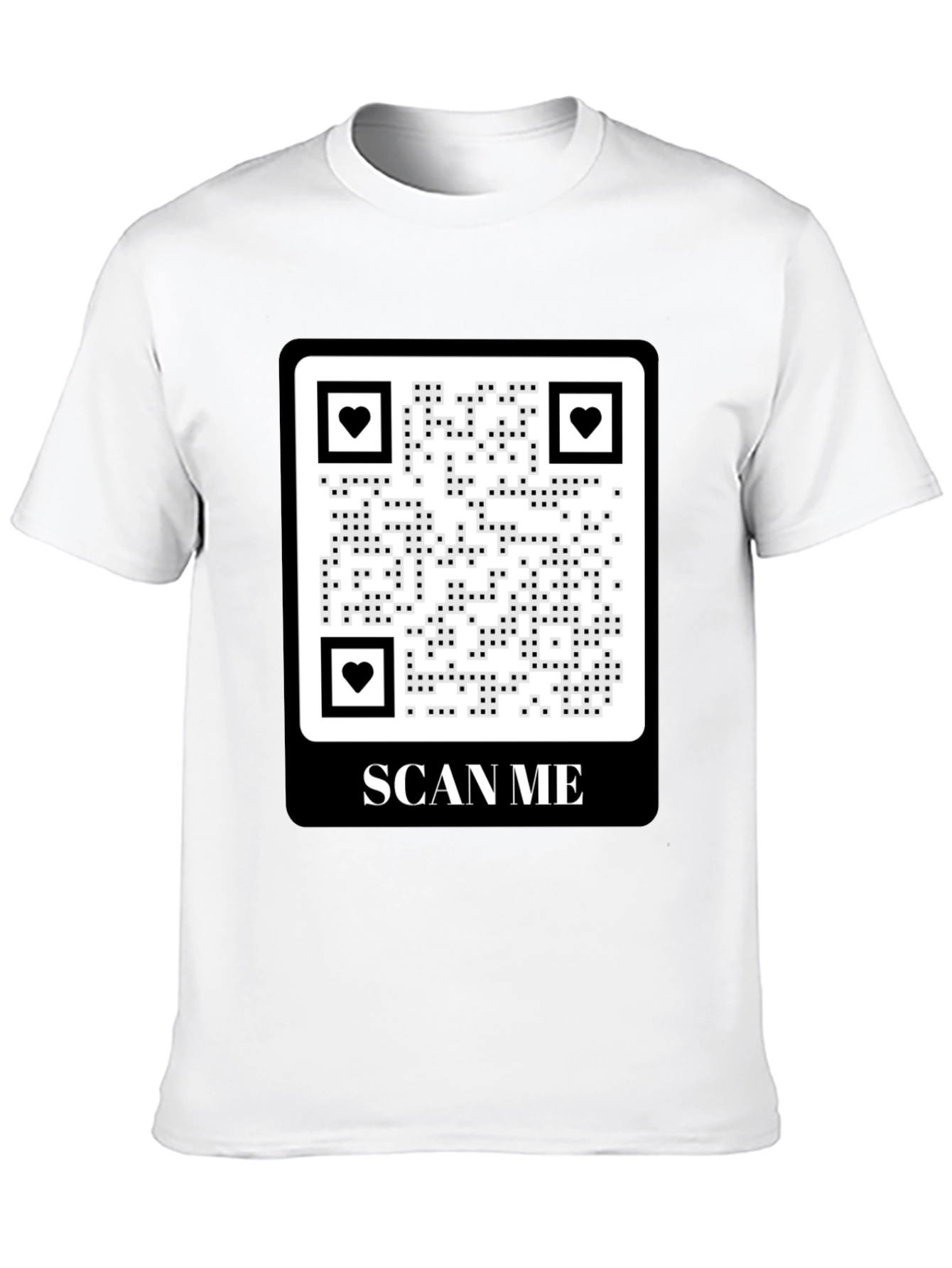 Scan Me QR Code Heart Graphic T-Shirt