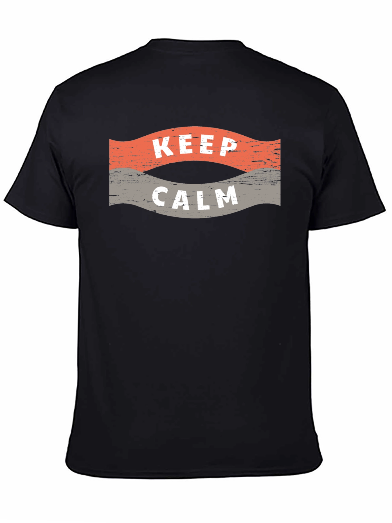Keep Calm Graphic Print Crew Neck T-Shirt