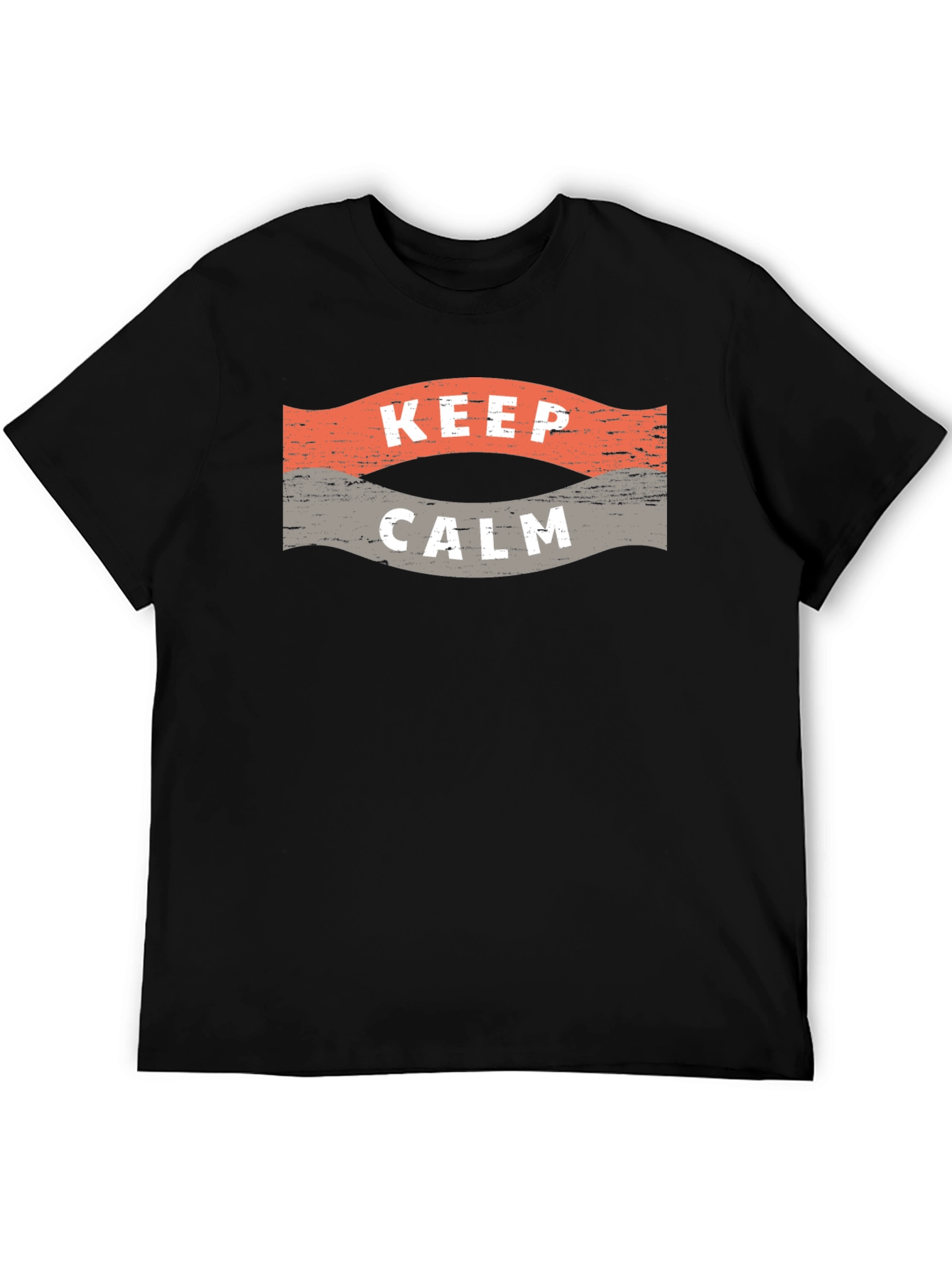 Keep Calm Graphic Print Crew Neck T-Shirt