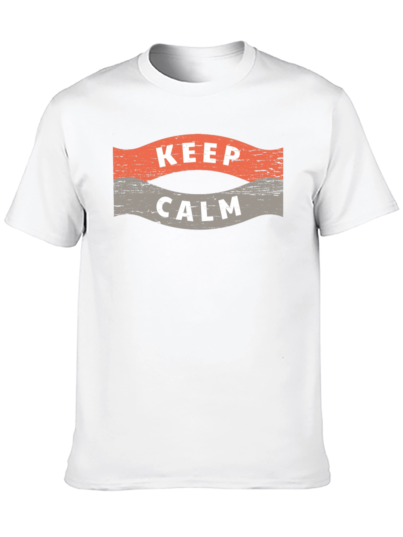 Keep Calm Graphic Print Crew Neck T-Shirt