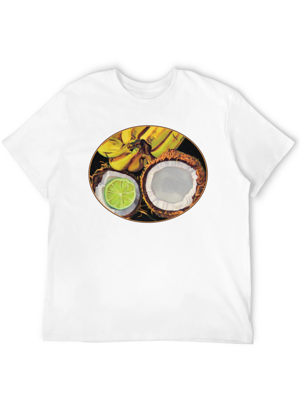 Tropical Fruit Graphic Black T-Shirt
