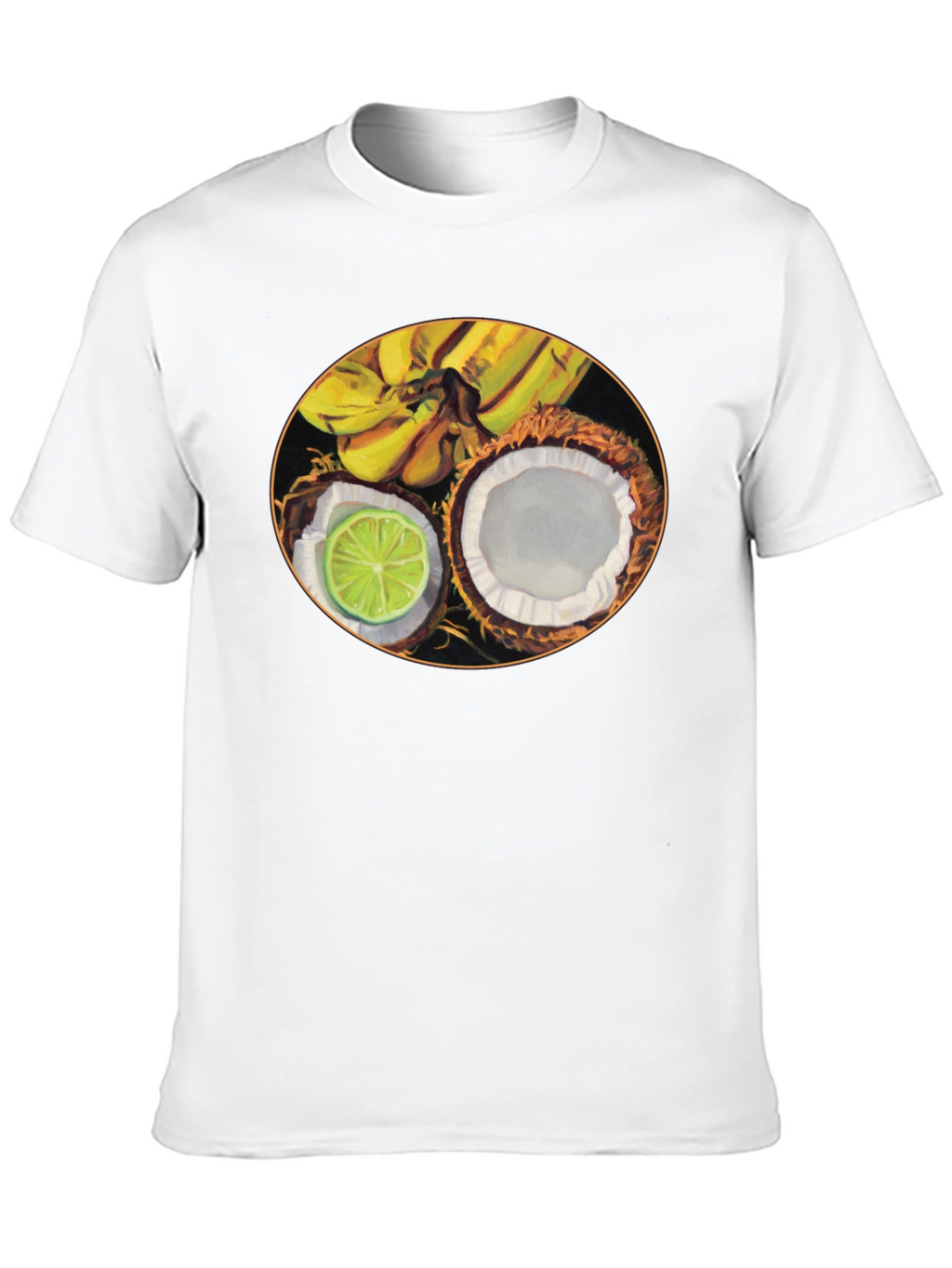 Tropical Fruit Graphic Black T-Shirt