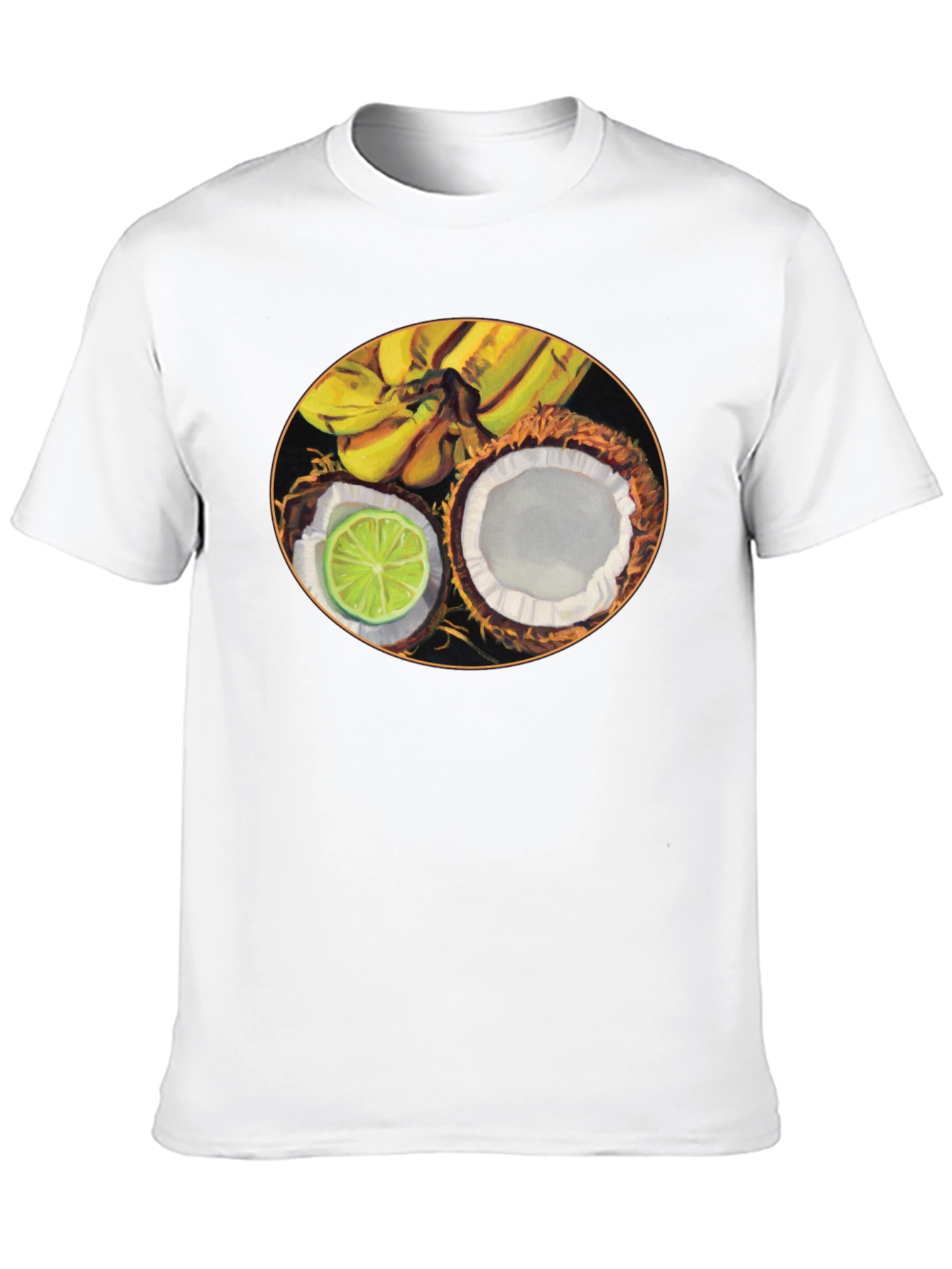 Tropical Fruit Graphic Black T-Shirt