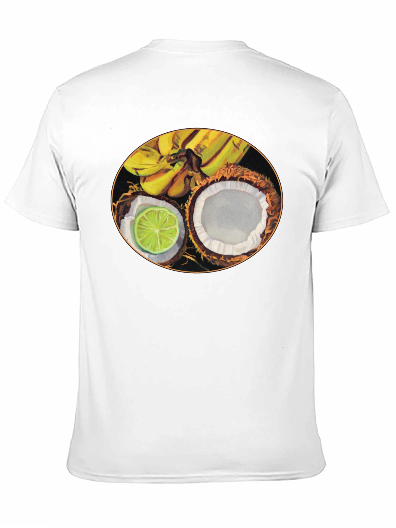 Tropical Fruit Graphic Black T-Shirt