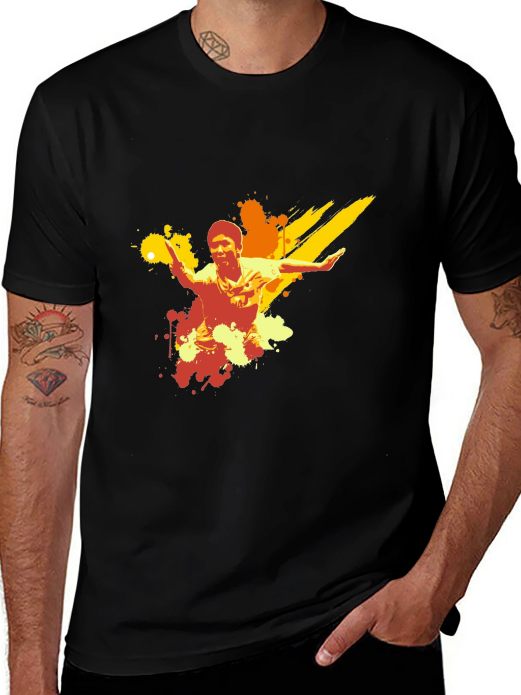 Abstract Graphic Black Tee