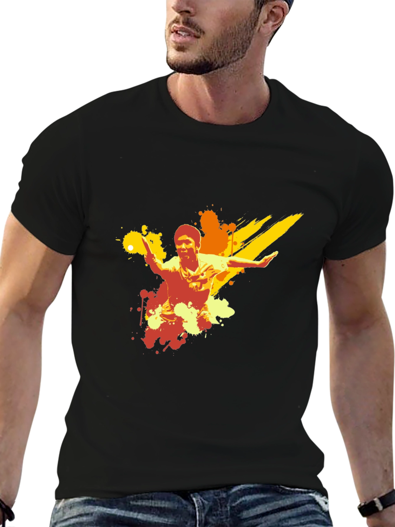 Abstract Graphic Black Tee