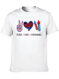 Patriotic Peace Love Fireworks T-Shirt