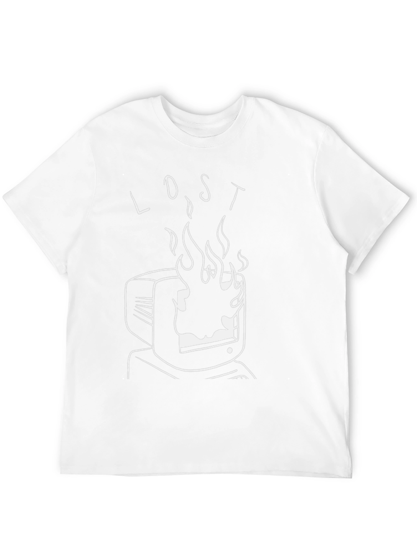 Lost in Flames Graphic Tee - Black Cotton T-Shirt