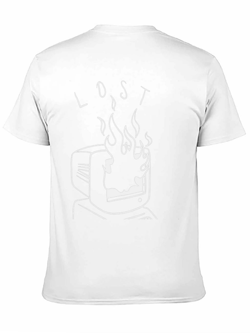 Lost in Flames Graphic Tee - Black Cotton T-Shirt