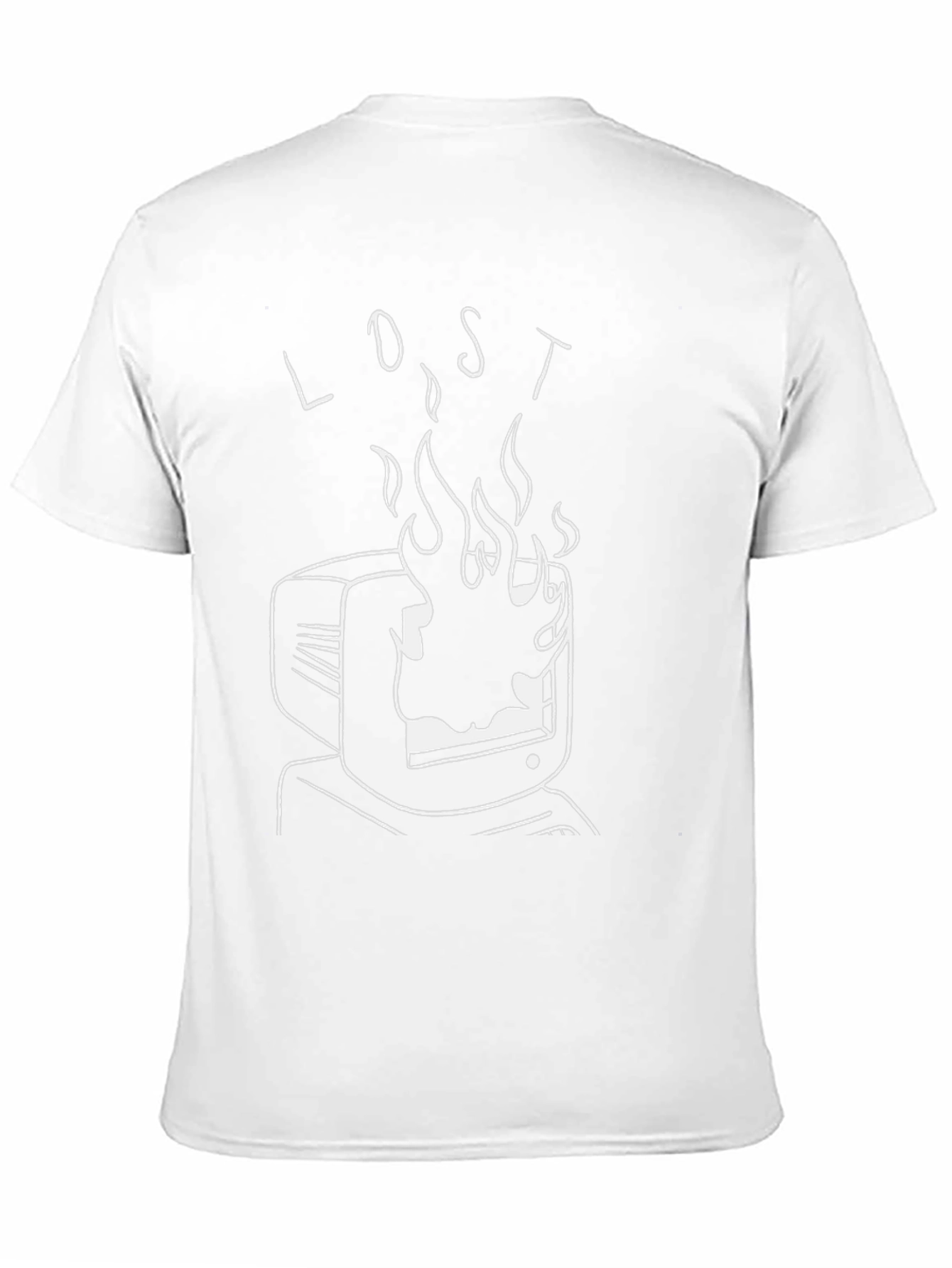 Lost in Flames Graphic Tee - Black Cotton T-Shirt