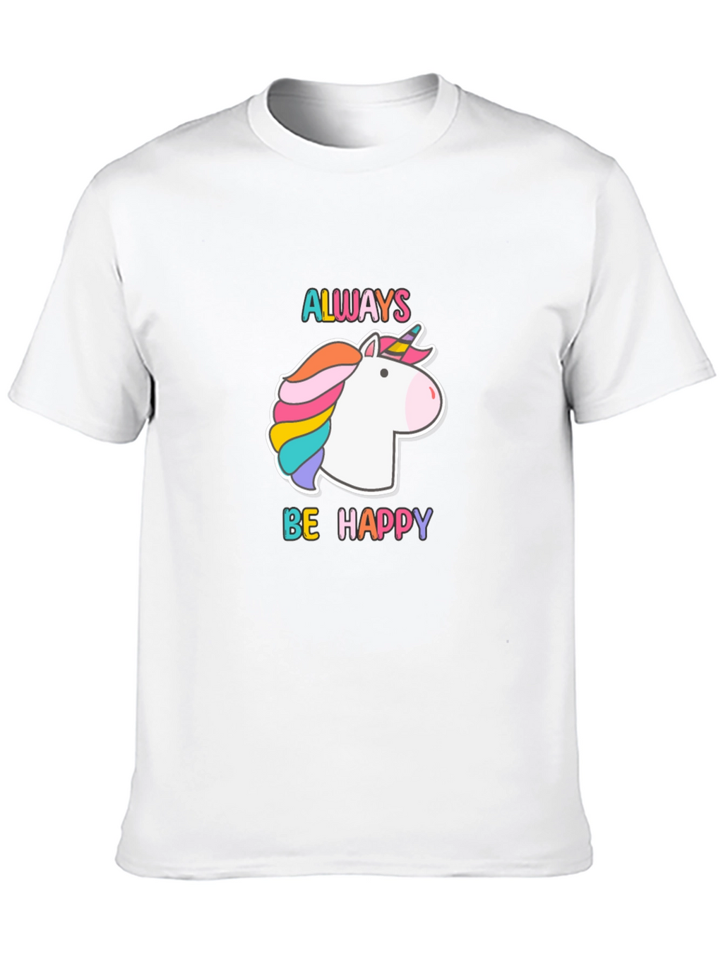 Unicorn Always Be Happy Black Tee