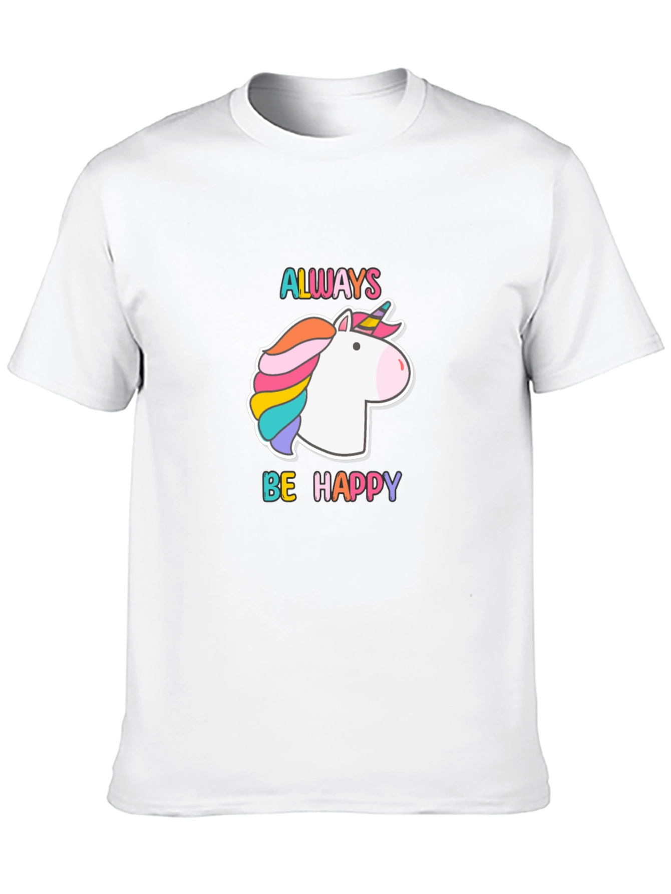 Unicorn Always Be Happy Black Tee