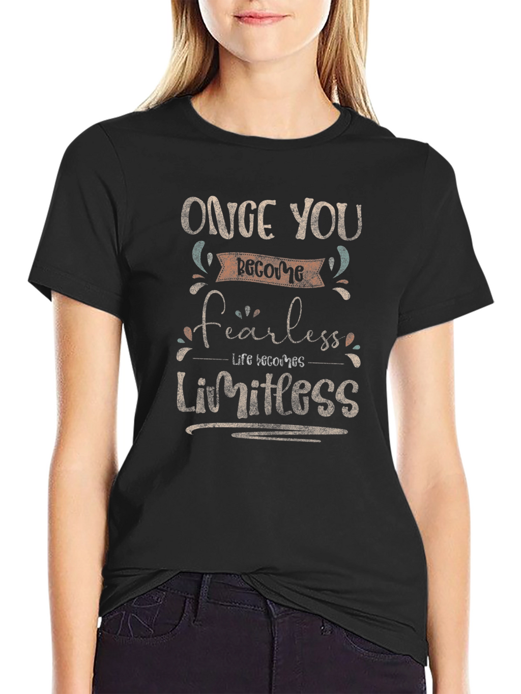 Fearless Limitless Graphic Print T-Shirt