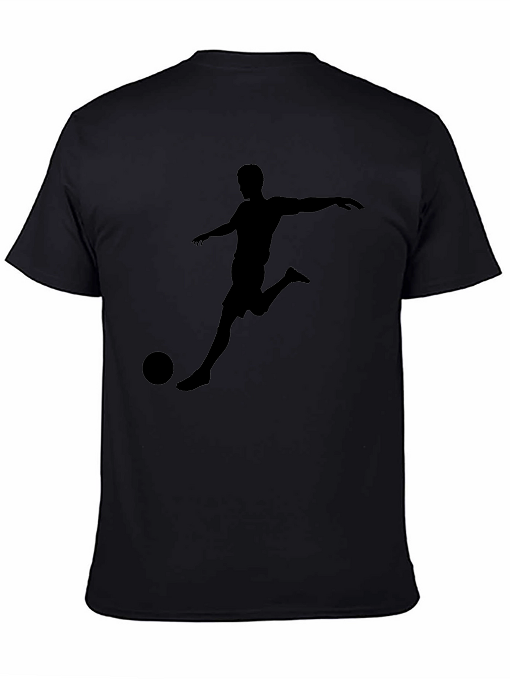 Mens Soccer Silhouette Graphic Tee - Black