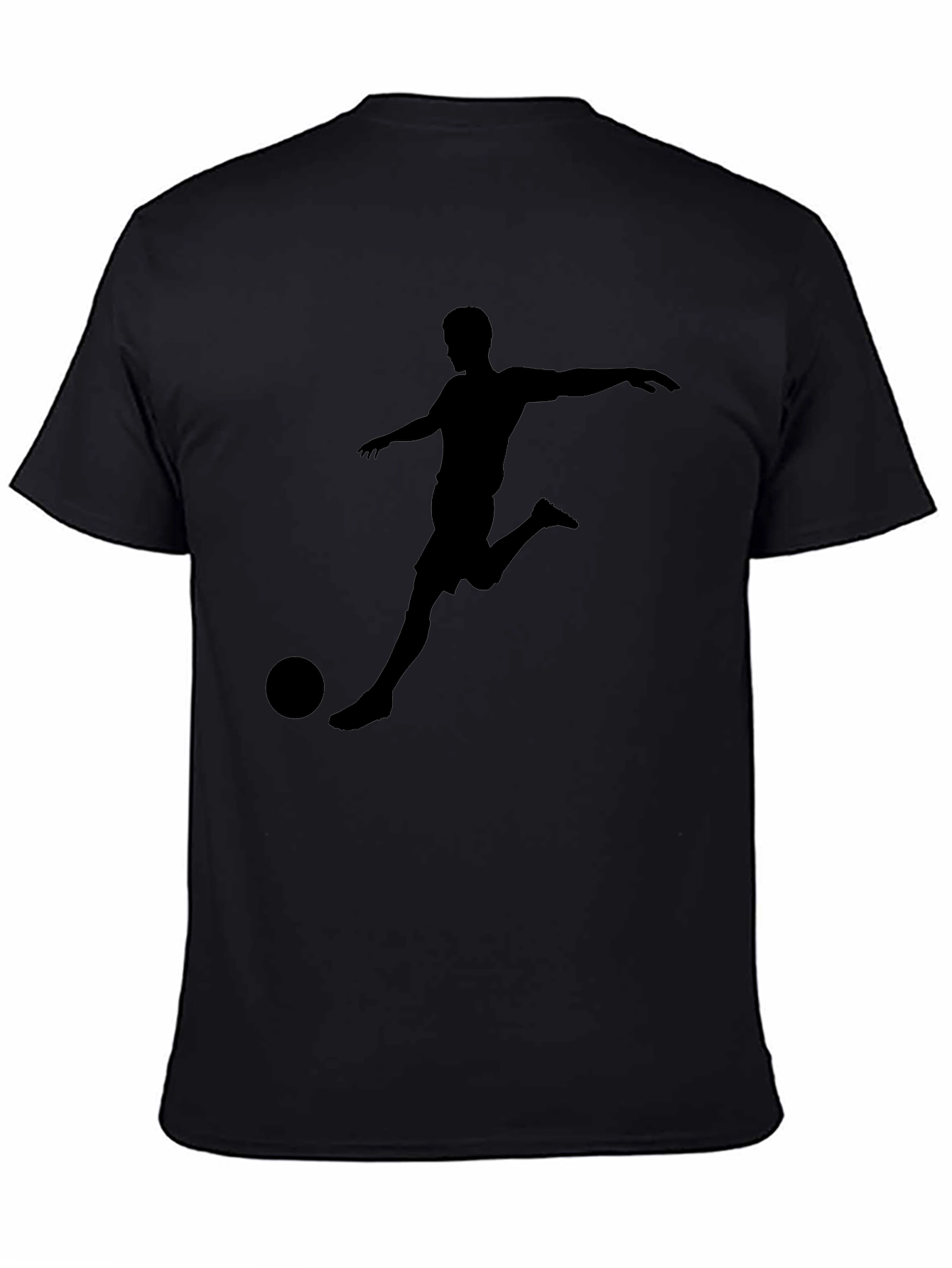Mens Soccer Silhouette Graphic Tee - Black