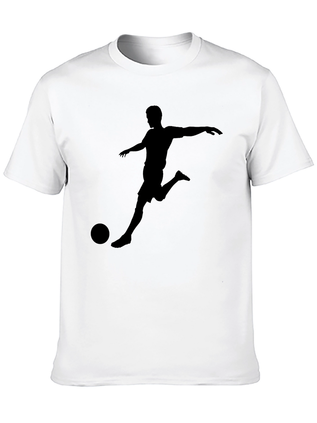 Mens Soccer Silhouette Graphic Tee - Black