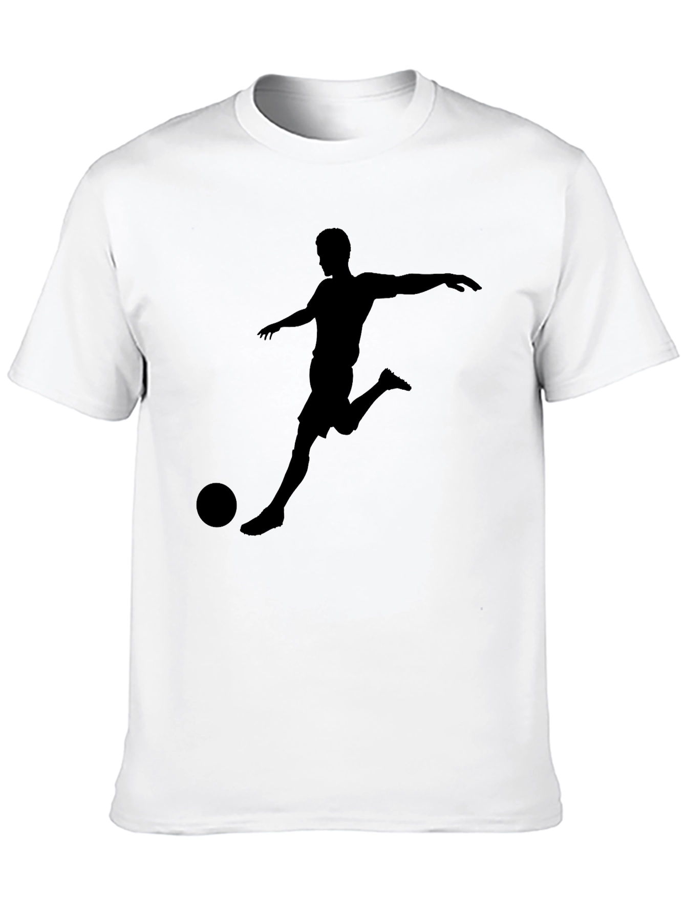 Mens Soccer Silhouette Graphic Tee - Black
