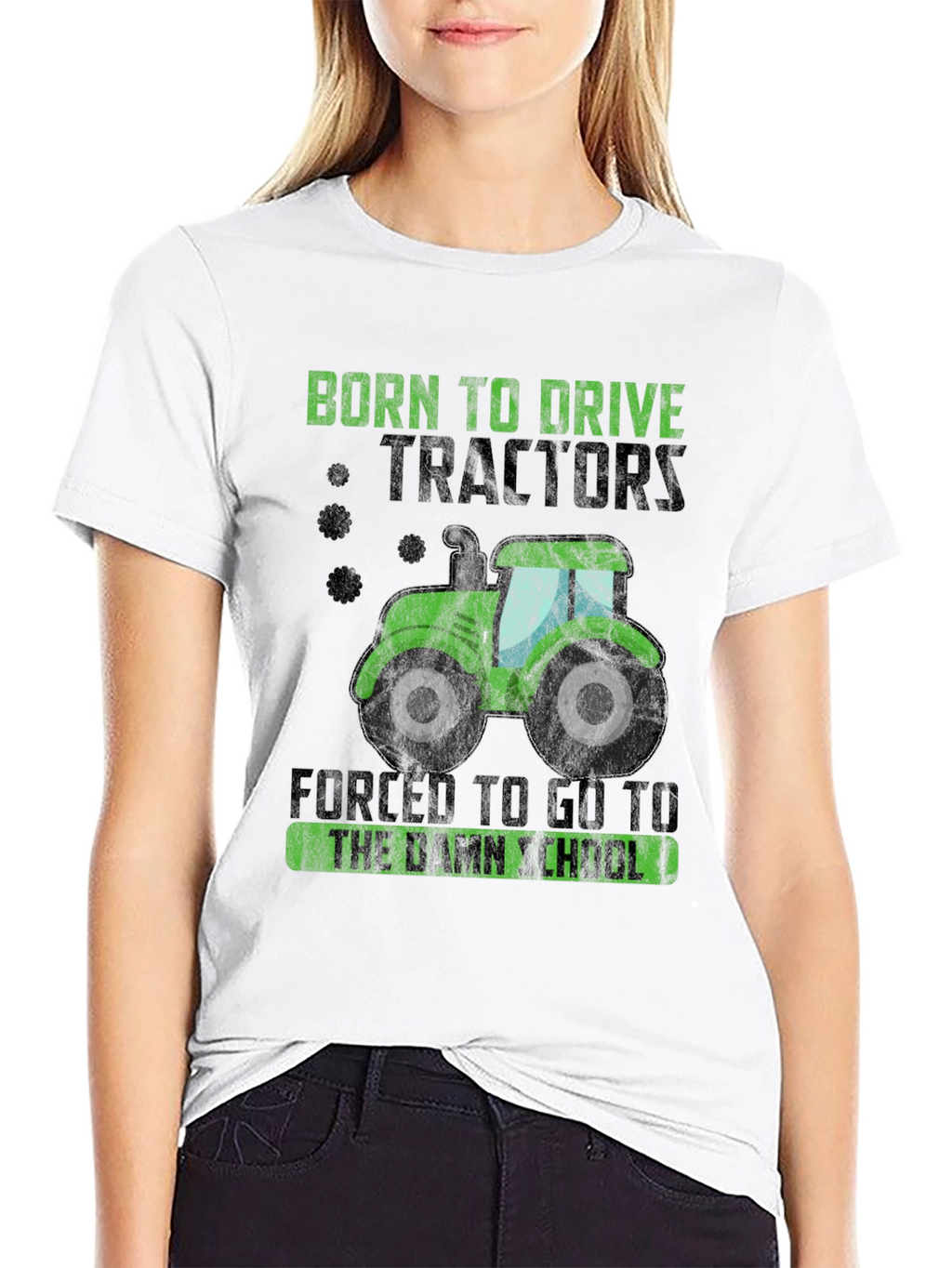 Born to Drive Tractors Funny Graphic Tee