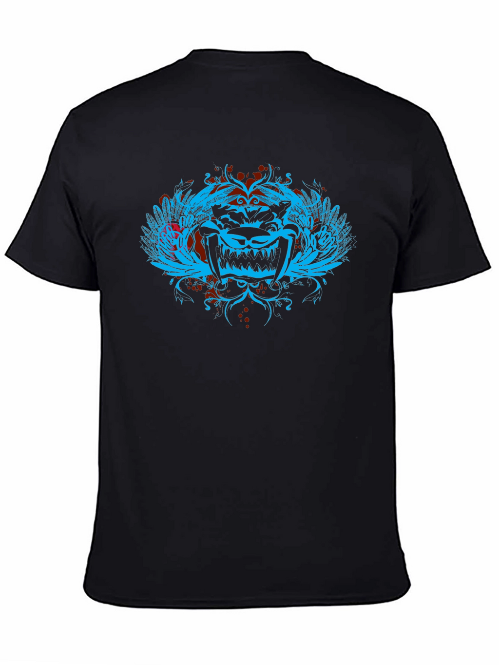 Edgy Graphic Tee - Mens Black Crewneck T-Shirt