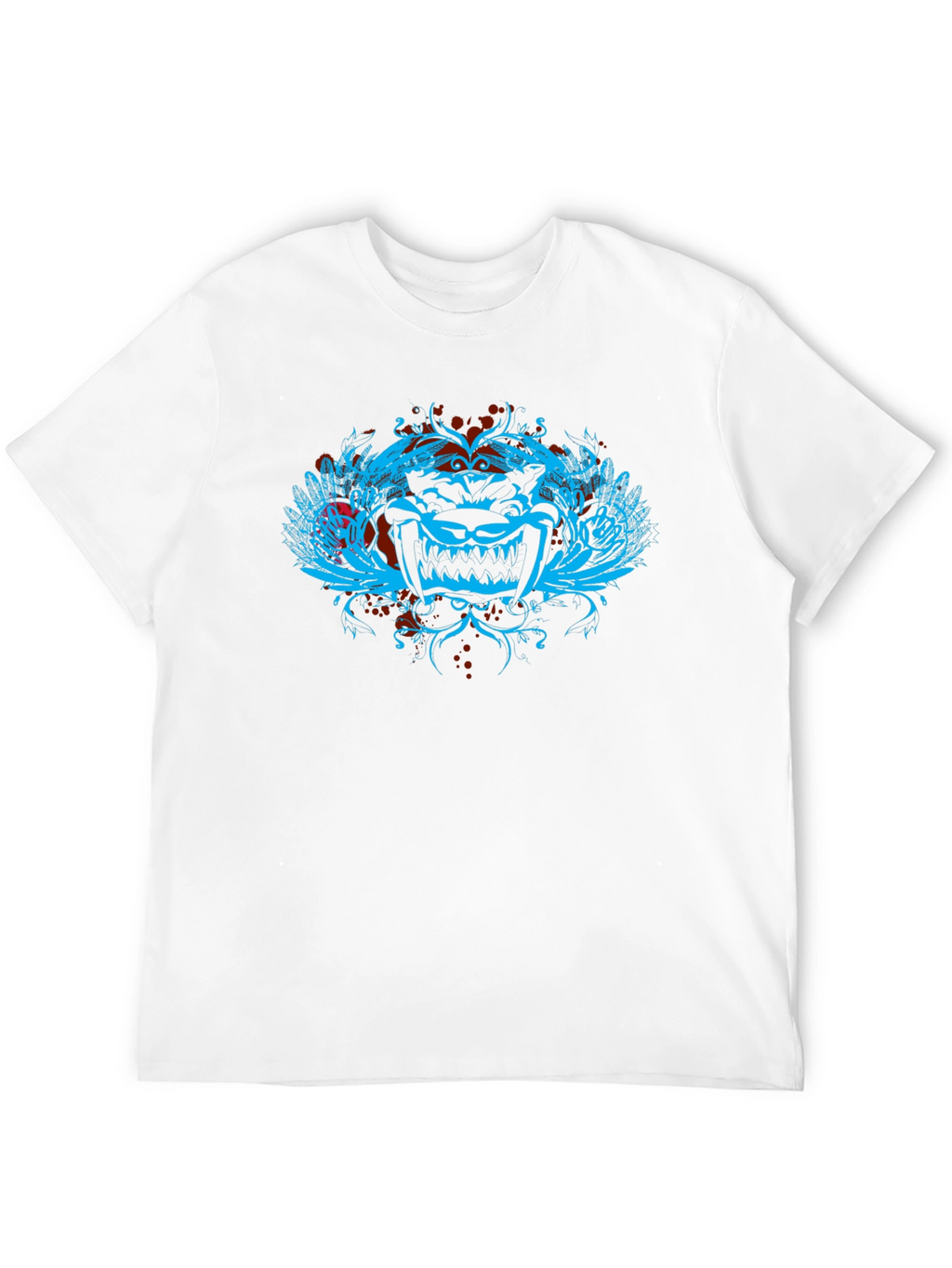 Edgy Graphic Tee - Mens Black Crewneck T-Shirt