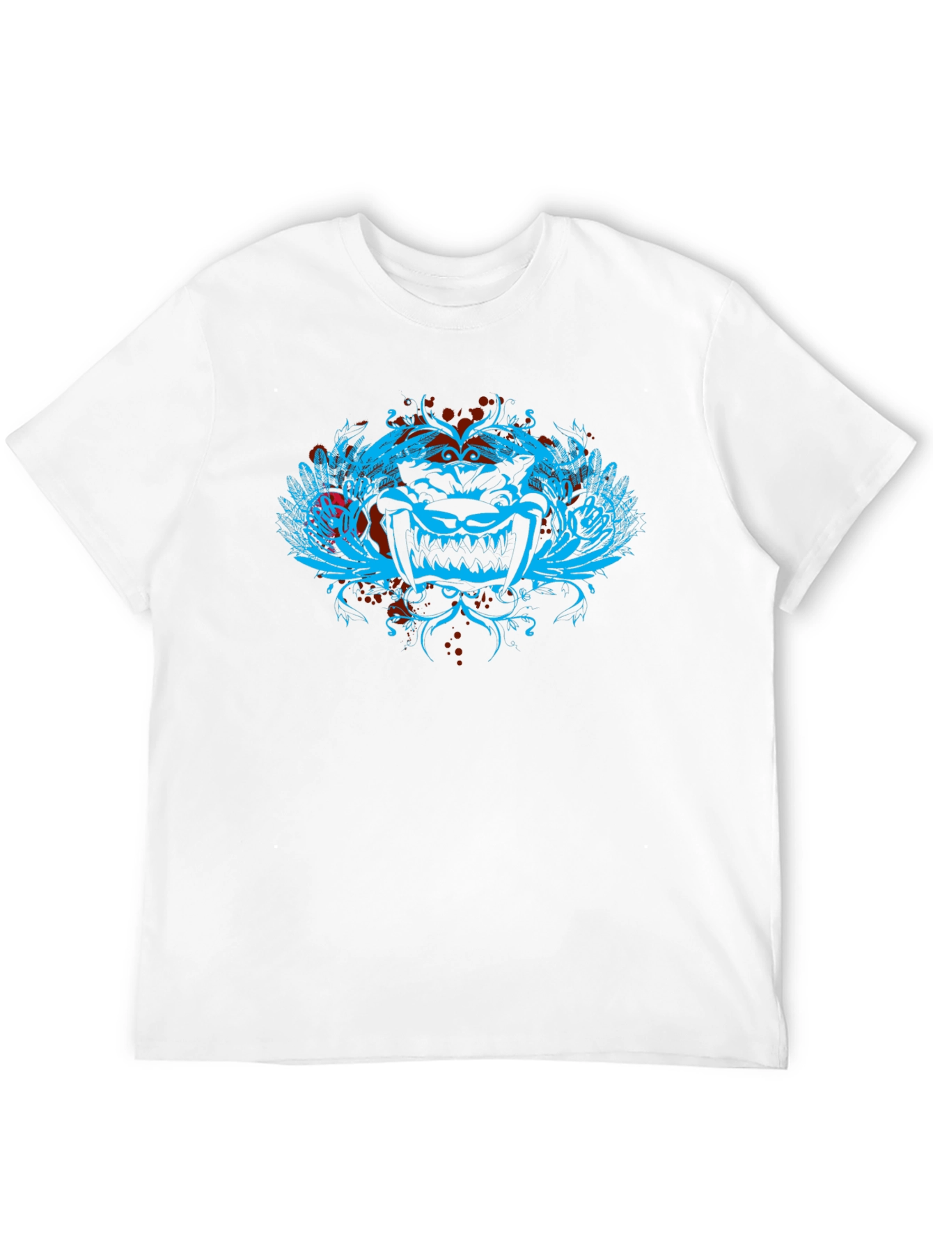 Edgy Graphic Tee - Mens Black Crewneck T-Shirt