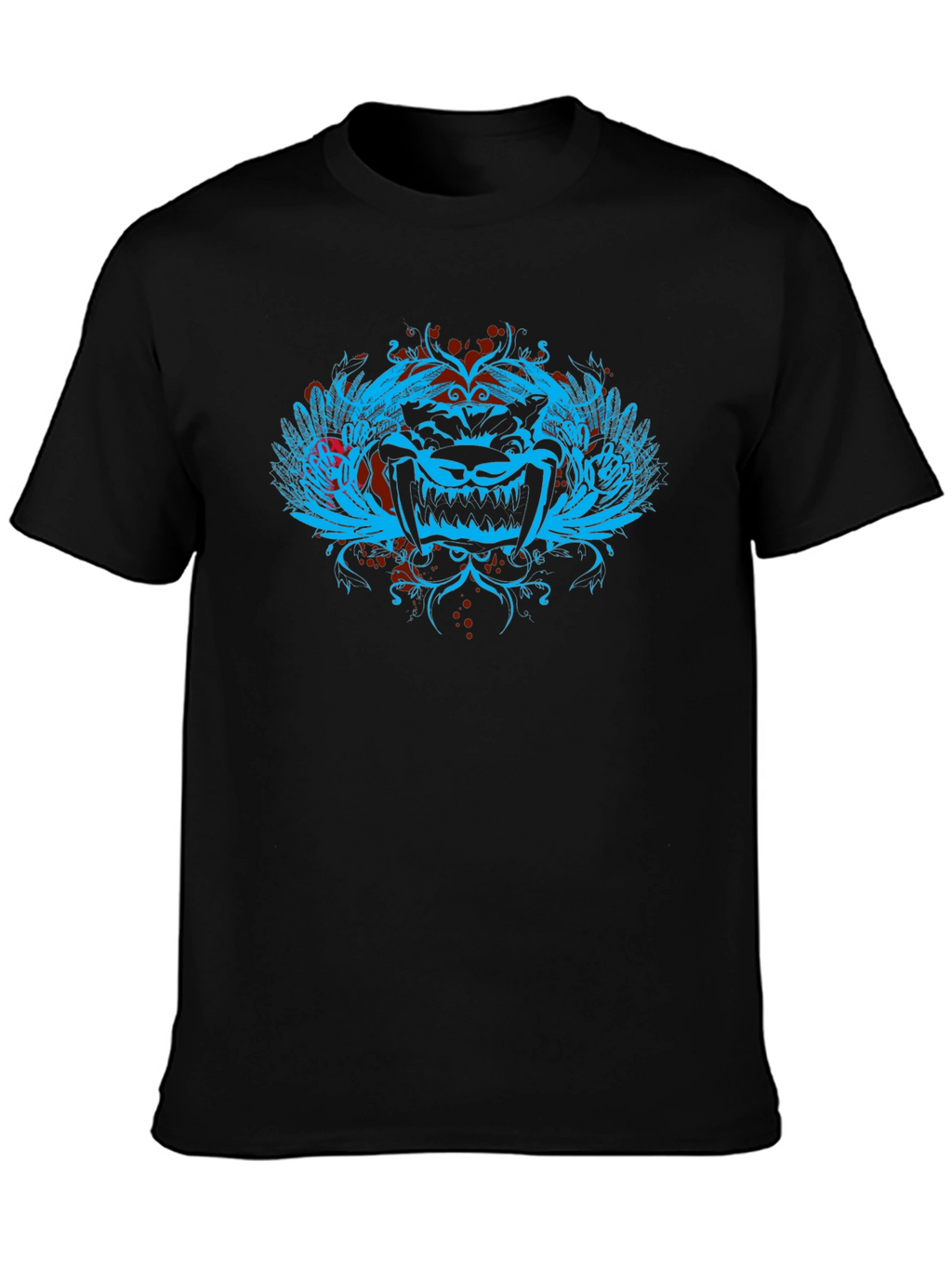 Edgy Graphic Tee - Mens Black Crewneck T-Shirt