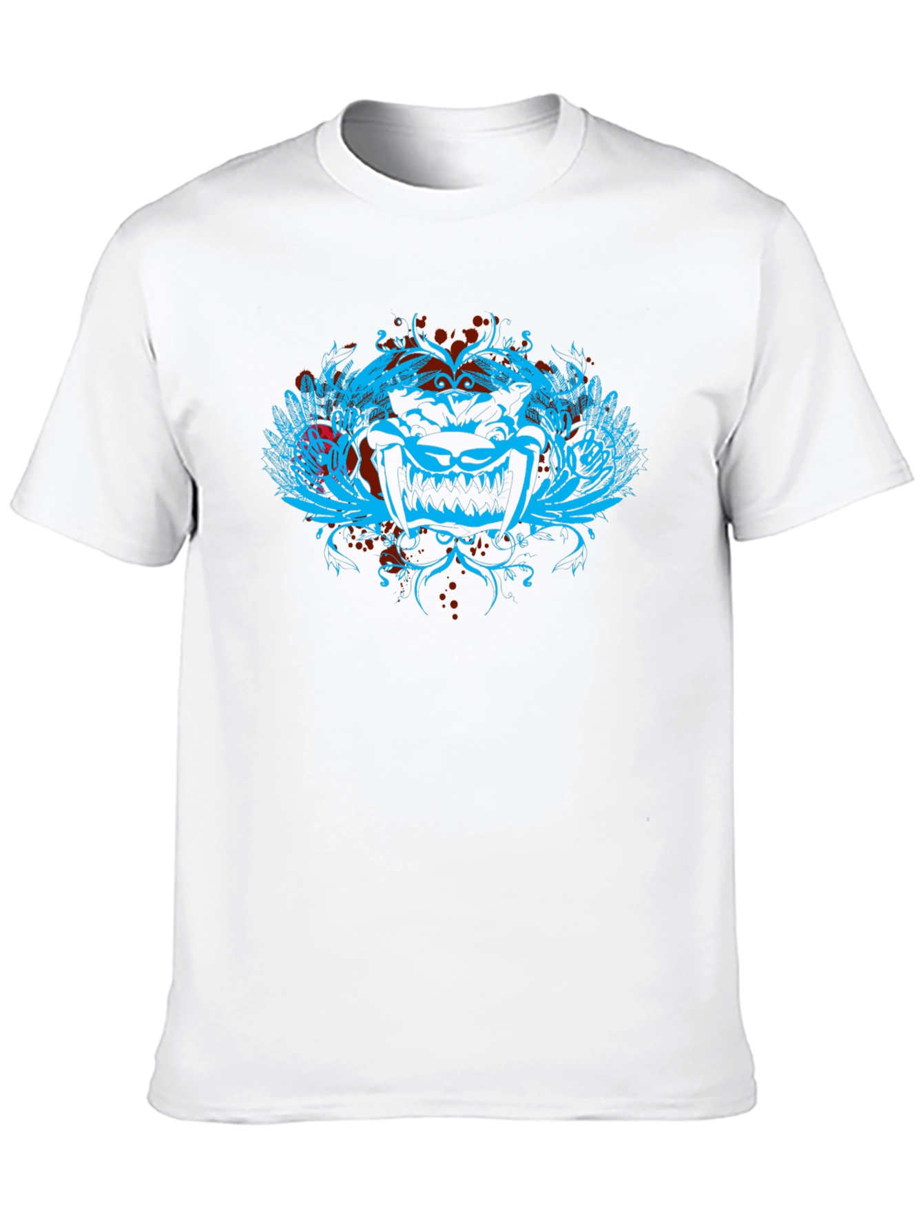 Edgy Graphic Tee - Mens Black Crewneck T-Shirt